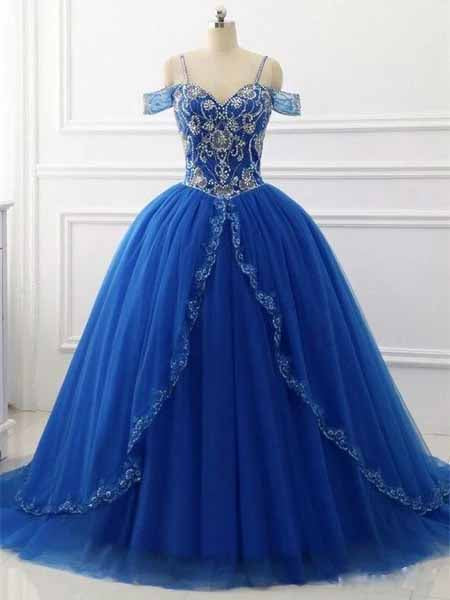 Ball Gown Off the Shoulder Royal Blue ...